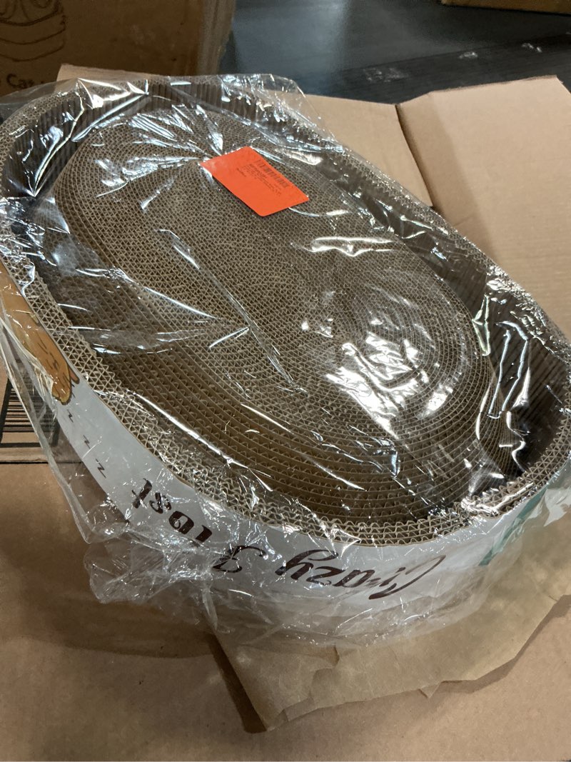 Condition photo showing Good Condition for Extra Large Cat Scratcher Bed, 19.7" L x 13.8" W x 3.5" H Anti-Tip XL XXL Cat Scratch Cardboard, Scratching Board Pad for Indoor Cats Kitty Kittens, Scratch Lounge House Couch, Furniture Protector Anti-Tip 19.7" L x 13.8" W x 3.5" H