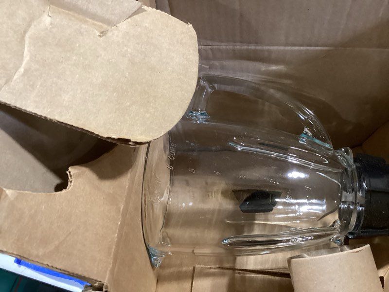 Condition photo showing As Is for oster® classic series 8-speed blender with 6-cup glass jar, gray