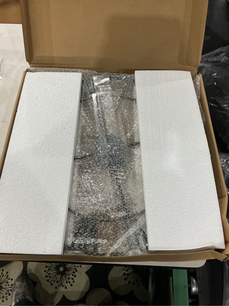 Condition photo showing New/Like New for Large Wall Clock 19 Inch Black Roman Numerals Metal Clock Battery Operated Silent Non-Ticking Decor Clock Modern Round Oversize Wall Clocks for Home, Hotel, Office, Bedroom (Black, 19inch)