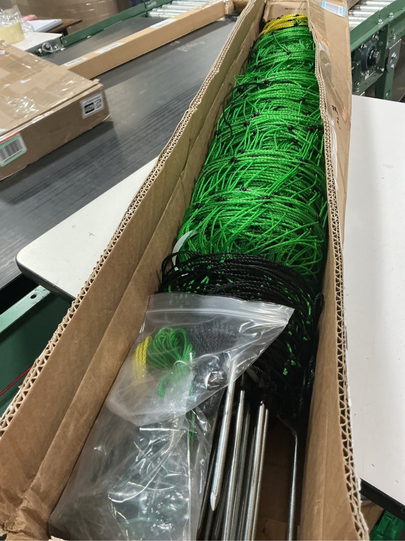 Condition photo showing New/Like New for electric fence netting, 164'l x 35.4" h electric fence kit for livestock, goat, dog, hogs, double spiked portable electric poultry farm fence, electric mesh fence