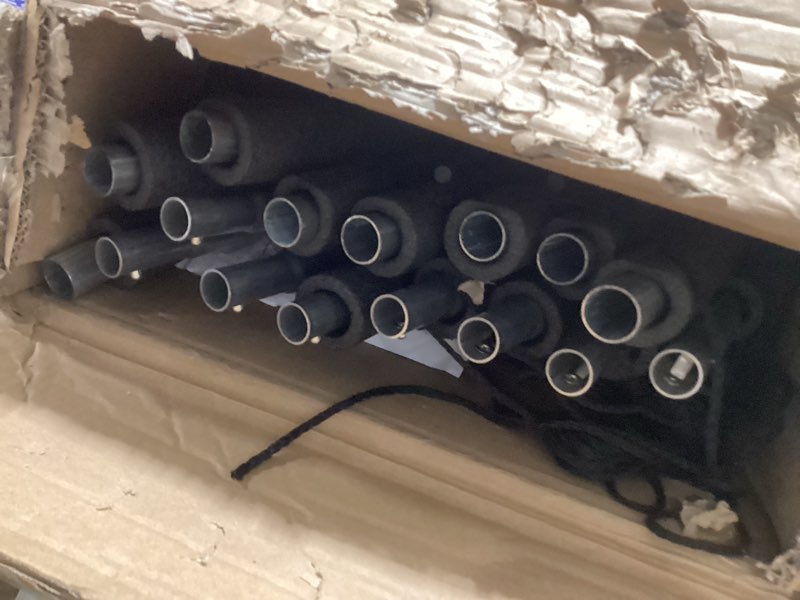 Condition photo showing Good Condition for 12ft 8 pcs trampoline curved poles replacement with enclosure net, trampoline curved pole, plastic t connector, fiberglass rods, mounting hardware, foam covers