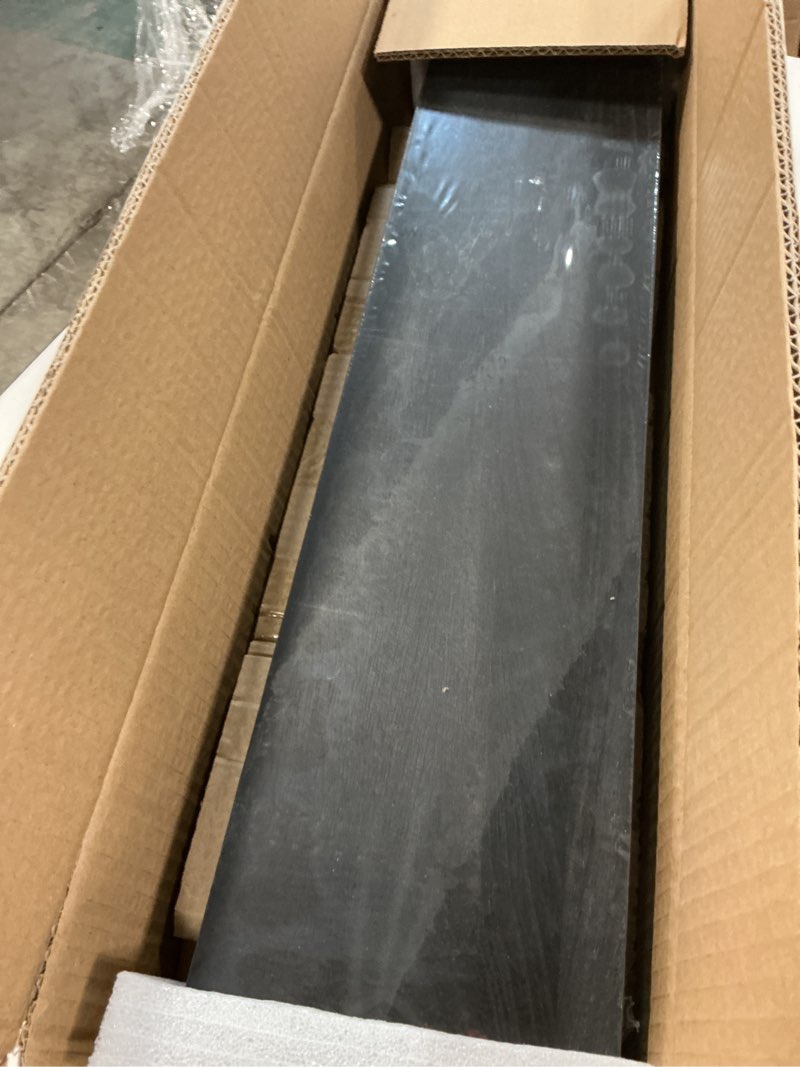 Condition photo showing New/Like New for bayka wall mounted floating shelves, wood floating wall shelf for books & decor, small space-saving display & organizer?black?23in?set of 3? a. black board & black brackets 23-inch standard