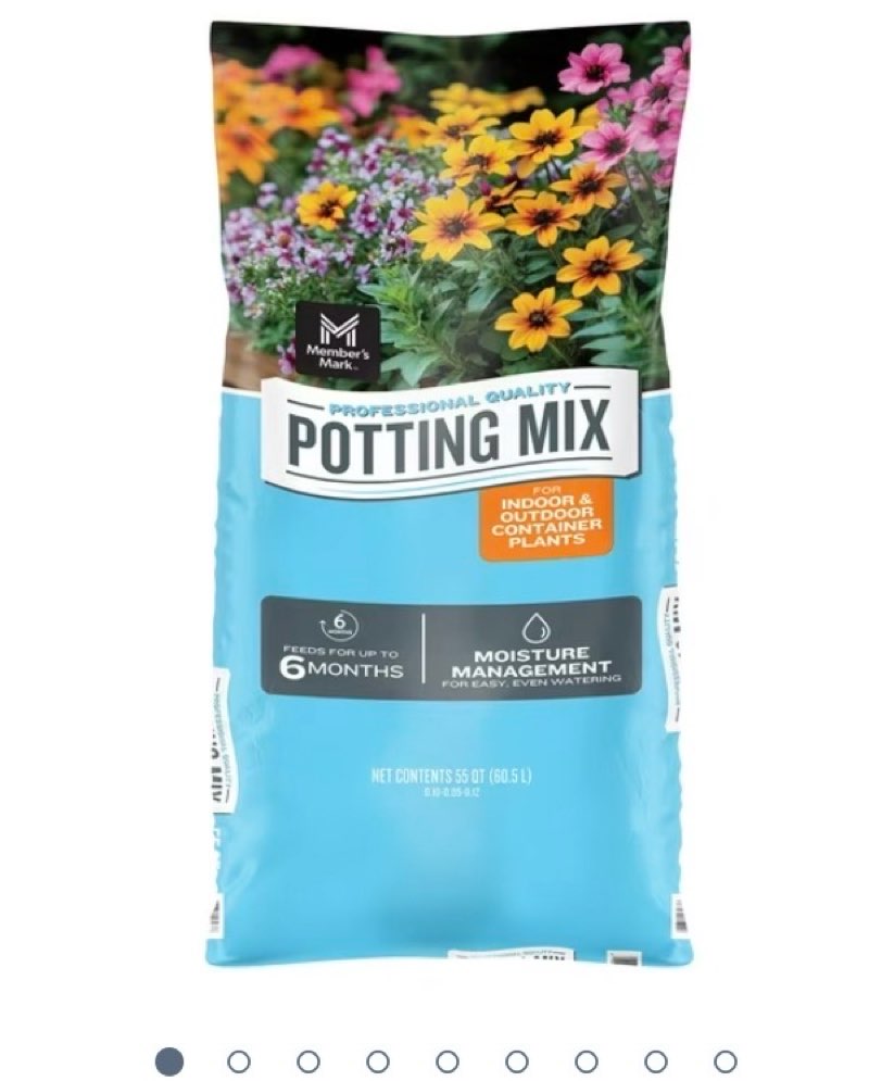 member's mark potting mix planting soil, 55 quarts