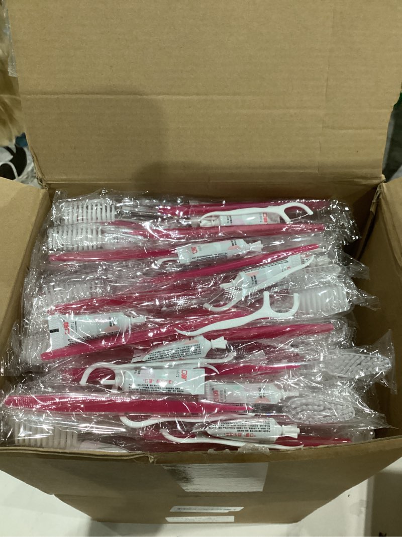 Condition photo showing New/Like New for Maxcheck 300 Sets Disposable Toothbrushes Bulk with Toothpaste and Dental Floss Individually Wrapped Travel Toothbrush Set Homeless Supplies for Hotel Guest