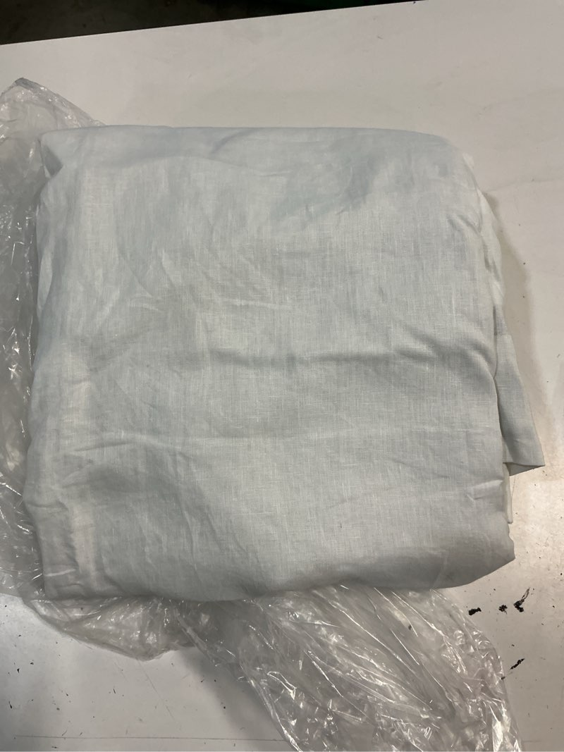 Condition photo showing Good Condition for quince european linen room darkening curtain, 96x84, white single panel