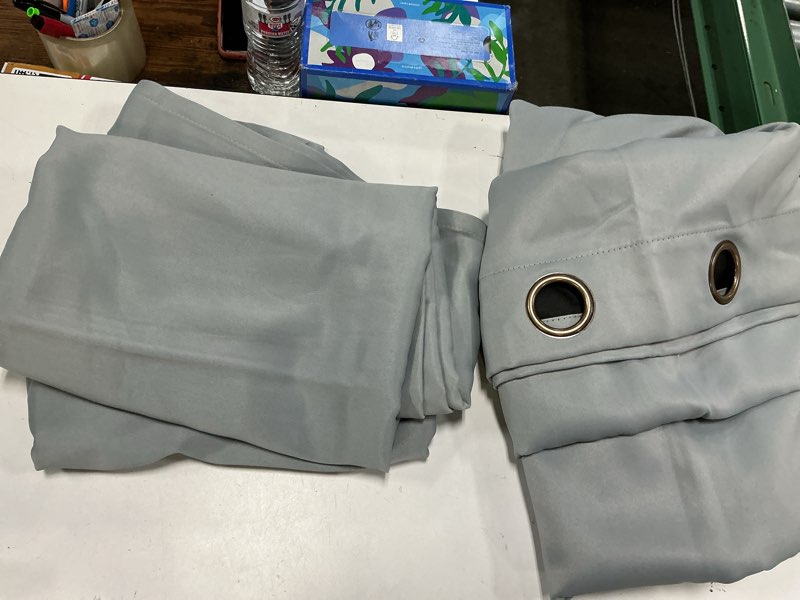 Condition photo showing Good Condition for nicetown light gray blackout curtains 84 inch long for bedroom - thermal insulated solid grommet light blocking window curtains & drapes for living room (2 panels, 52 x 84 inch, silver grey) silver grey 52"w x 84"l (pack of 2)