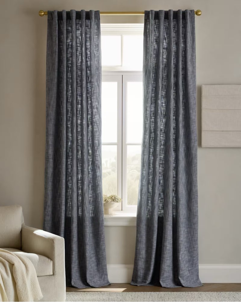 textured cotton curtain 48 in x 84 in