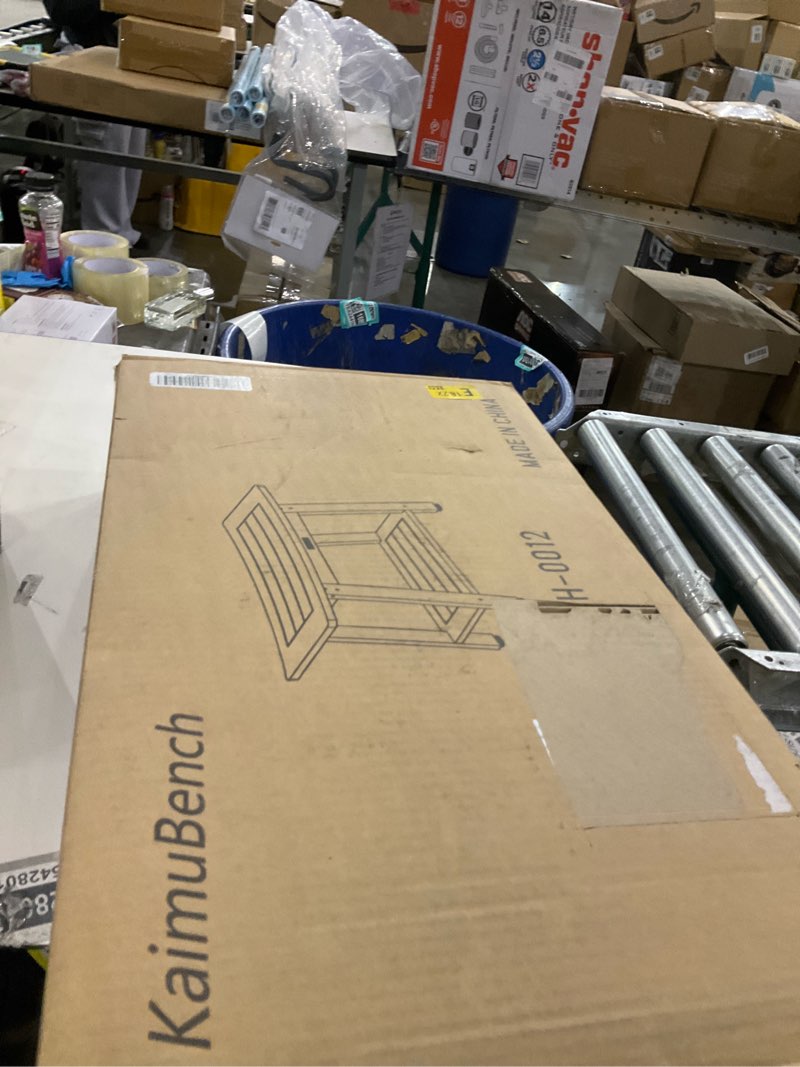 Condition photo showing New/Like New for Large Waterproof Shower Bench for Inside, HDPS White Shower Stool for Shaving Legs, Spa Bath Chair Seat for Bathroom, Indoor/Outdoor Use, No Maintenance, Weight Capacity 500LBS L Size(21*13*18'') White