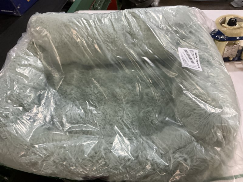 Condition photo showing Good Condition for Cat Couch Bed for Indoor Cats-Orthopedic Cat Sofa with Supportive Egg Foam, Fluffy Cute Faux Fur Removable Washable Cover and Non-Slip Bottom, Sage Green 24.0"L x 18.0"W x 10"Th Sage Green