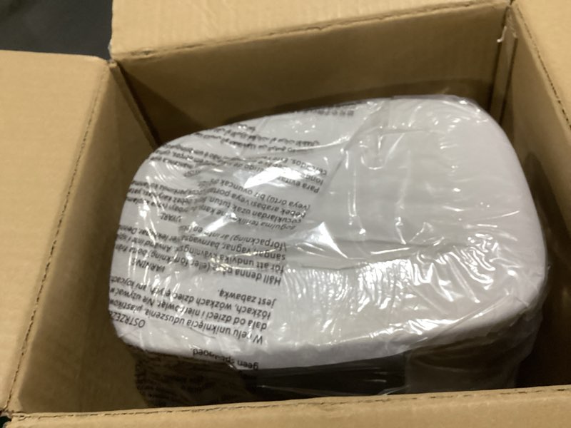 Condition photo showing Good Condition for Amazon Basics Smudge Resistant Small Rectangular Trash Can With Soft-Close Foot Pedal, Brushed Stainless Steel, 12L/3.2 Gal, 11.3x9.9x15.1 in, Satin Nickel Finish Satin Nickel Small, 12L/3.2 Gal