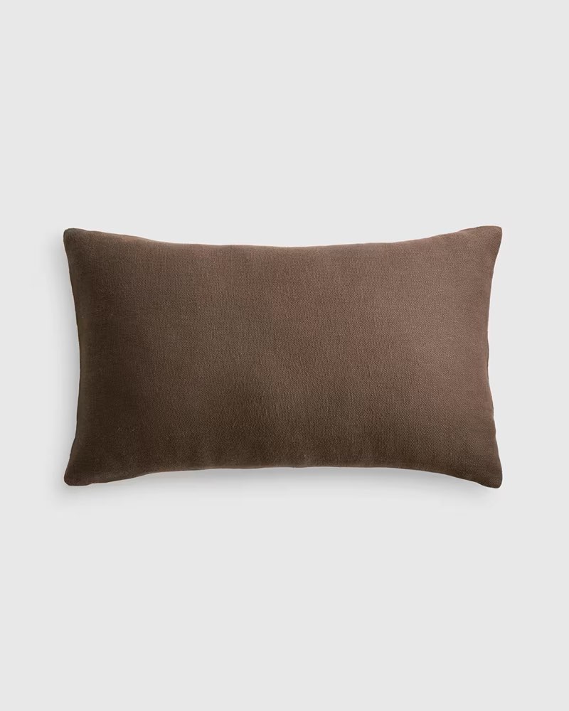 quince reversible linen bamboo pillow cover 12x20 (brown/natural)