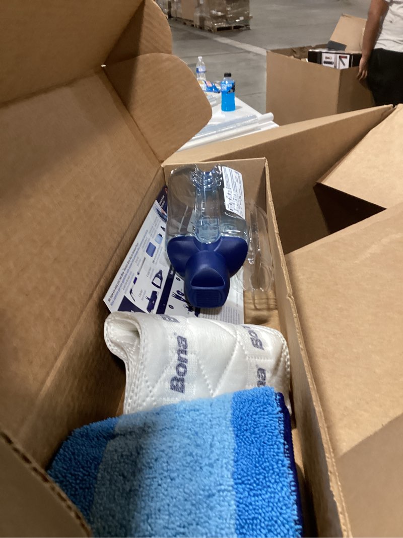 Condition photo showing New/Like New for bona hardwood floor premium spray mop - includes wood floor cleaning concentrate and machine washable microfiber cleaning pad - dual zone cleaning design for faster cleanup hardwood - concentrate