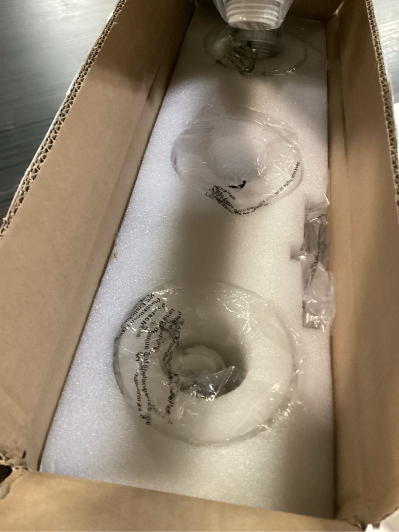Condition photo showing New/Like New for stainless steel milk glass vanity lights for bathroom, 3 light chrome bathroom light fixtures over mirror, ceramic e26 sockets wall mounted chrome 3 light