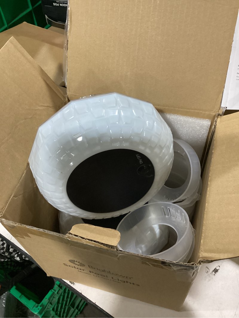 Condition photo showing Good Condition for brightown floating pool lights solar powered 2 pack, rgbww solar pool lights chlorine tablet floater with 20+ light effects, remote control, ip68 waterproof pools light for pools, hot tubs, party