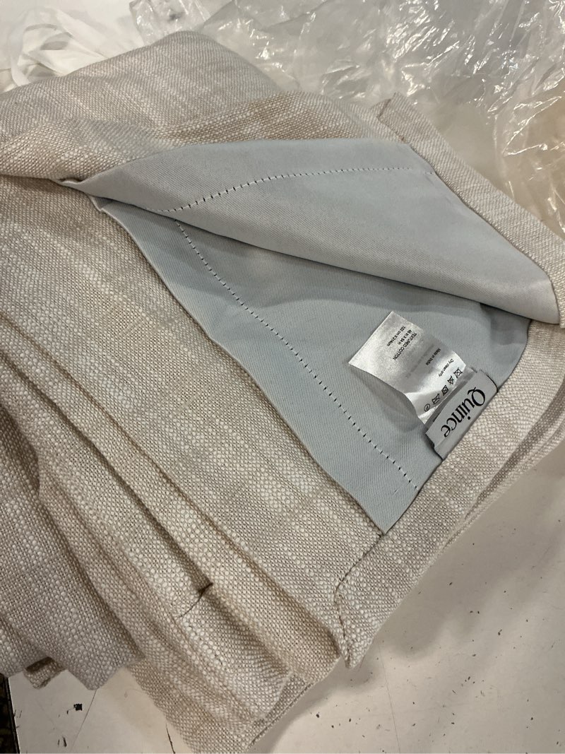 Condition photo showing Good Condition for quince textured cotton curtain 1 piece, 48x84 in , natural