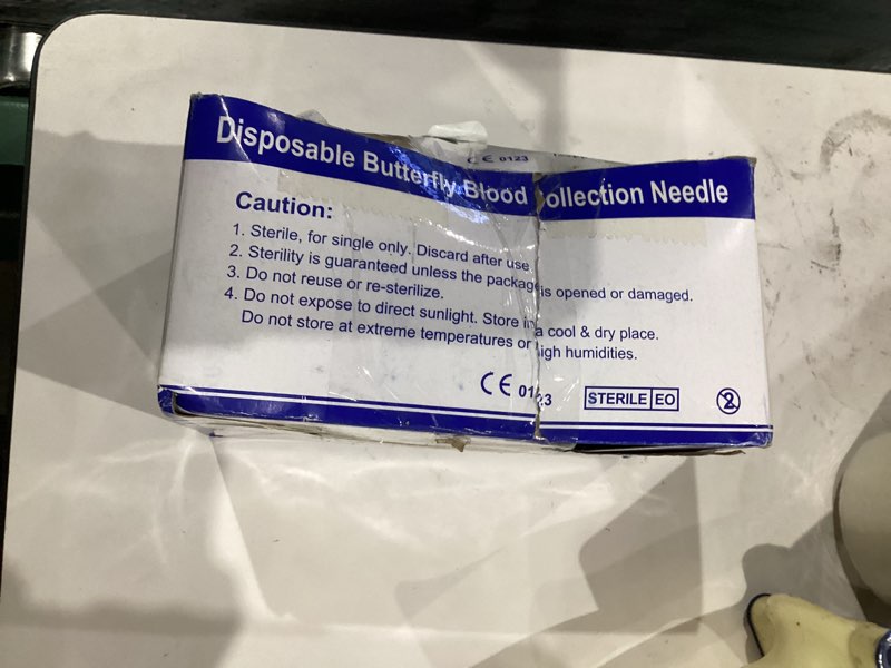 Condition photo showing As Is for 50pcs butterfly needles,-23,collection needle,individually packaged for laboratories and pets veterinary