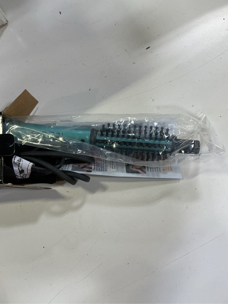 Condition photo showing New/Like New for farery mini thermal brush, curling iron 3/4 inch, heated round brush for volumizing and small curls, travel size hot brush for short & thin hair, dual voltage, one heat 392°f, touch-ups, blue