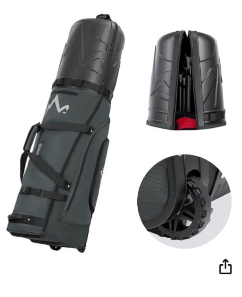 golf travel bag for airlines with wheels, pc hard case top golf club travel bag with 1680d fabric, shield your clubs with lightweight durability