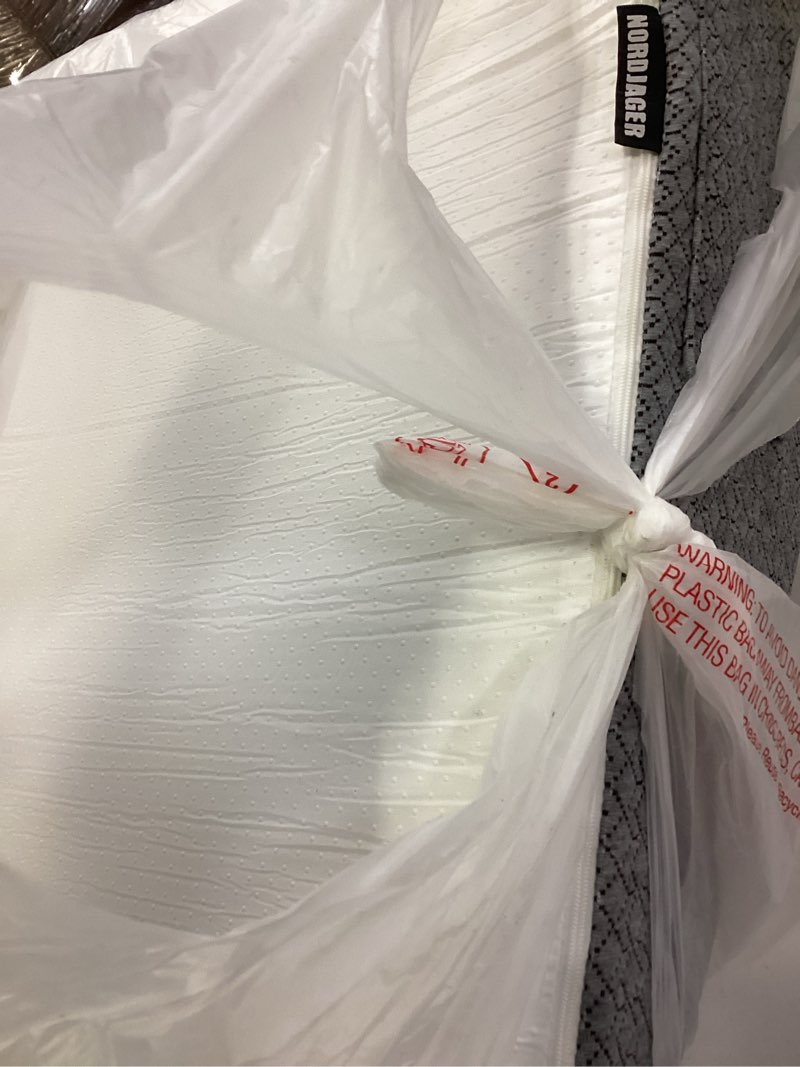 Condition photo showing Good Condition for Wedge Pillow for Sleeping & Resting, 24"x24"x12" Memory Foam Cushion with Grey White Patterned Polyester Cover, Ideal for Bedroom & Living Room – Comfortable Support for Adults Grey & White 12 inch