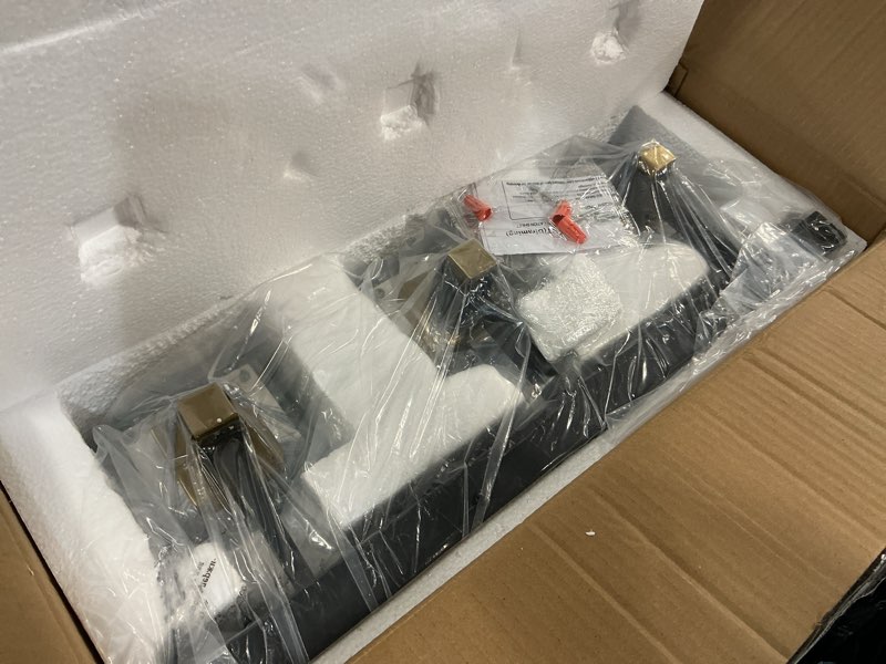 Condition photo showing New/Like New for bathroom vanity lights over mirror,3-light dimmable 5cct led vanity lights black gold crystal wall sconce lighting 22.05 inches modern vanity light for bathroom,bedroom,living room.(3000k-6000k? black gold 3-light