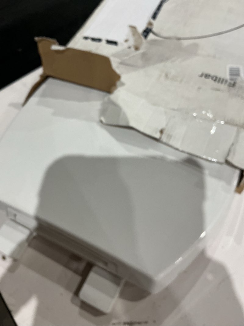 Condition photo showing As Is for elongated toilet seat, 18.5” soft/slow close oval (oblong) toilet seat for elongated toilets, no-slam quiet-close lid, easy-to-install & clean, durable never-loosen white plastic seat white elongated(oval)