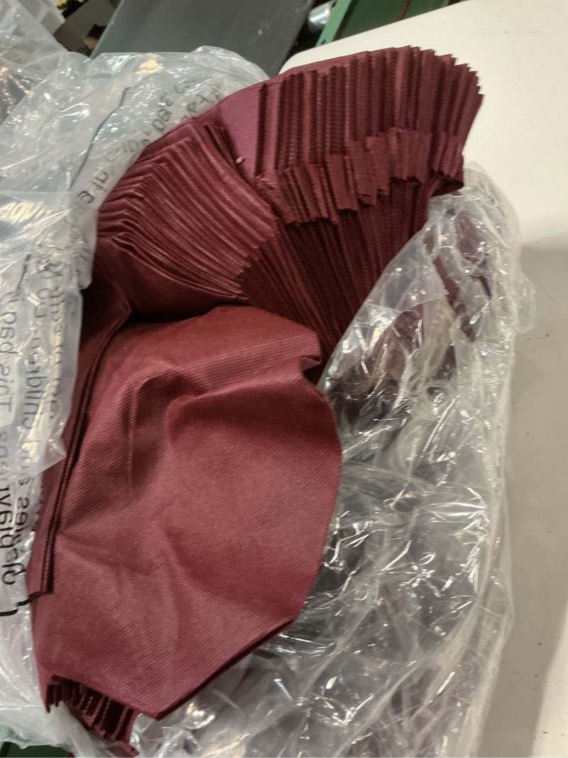 Condition photo showing Good Condition for windyun 200 pcs reusable tote bag bulk 8 x 4 x 10 inch non woven shopping bag with handle christmas reusable grocery gift tote (wine red) wine red 200