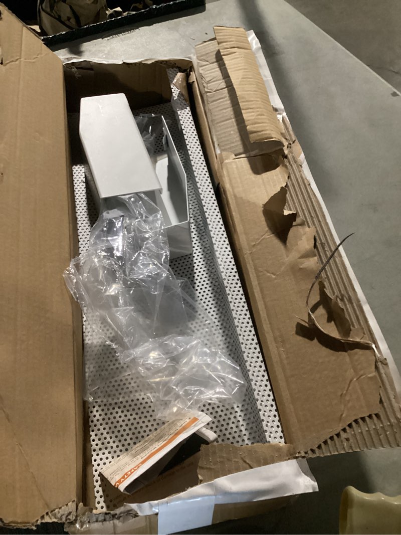 Condition photo showing As Is for baseboarders premium series 7 ft galvanized steel easy slip-on baseboard heater cover + left & right endcaps for hydronic [water] home heating systems - white [7 ft cover + l&r end caps bundle]