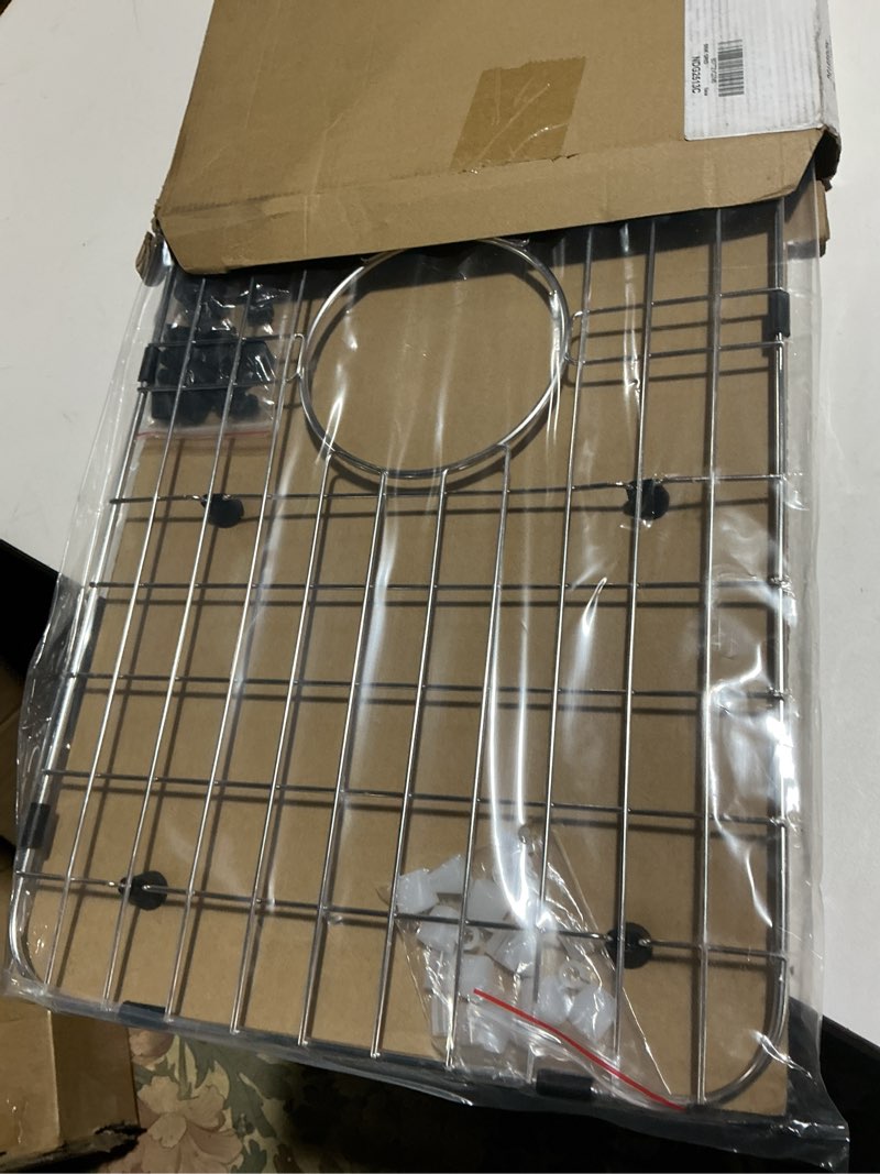 Condition photo showing Good Condition for Serene Valley Sink Bottom Grid 25-1/8" x 12-7/8", Centered Drain with Corner Radius 1-1/2", Sink Grid Stainless Steel NDG2513C