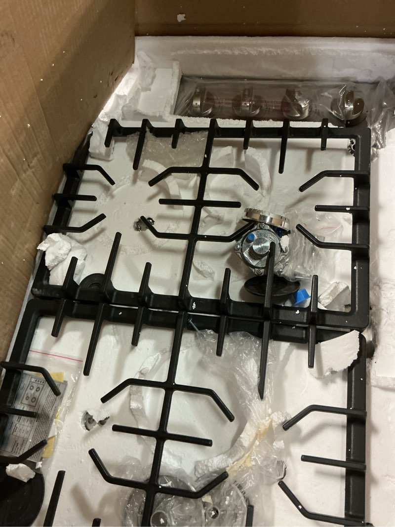 Condition photo showing As Is for GASLAND 30 Inch Gas Cooktop with 4 Burners PRO GH2304SS,NG/LPG Convertible Natural Gas Propane Cooktops, Auto Ignition, Thermocouple Protection 30 inch-4 Burners