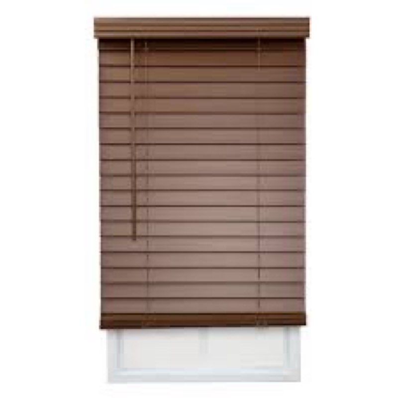 2 inch Room Darkening, Cordless Faux Wood Holizontal/Venetian Textured Finished Blind