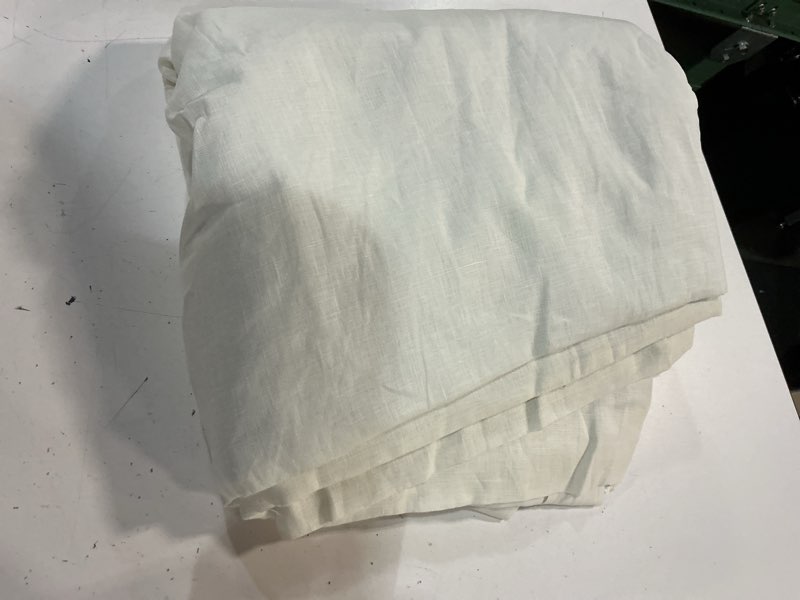 Condition photo showing As Is for european linen room darkening curtain - single panel, 48x84, ivory