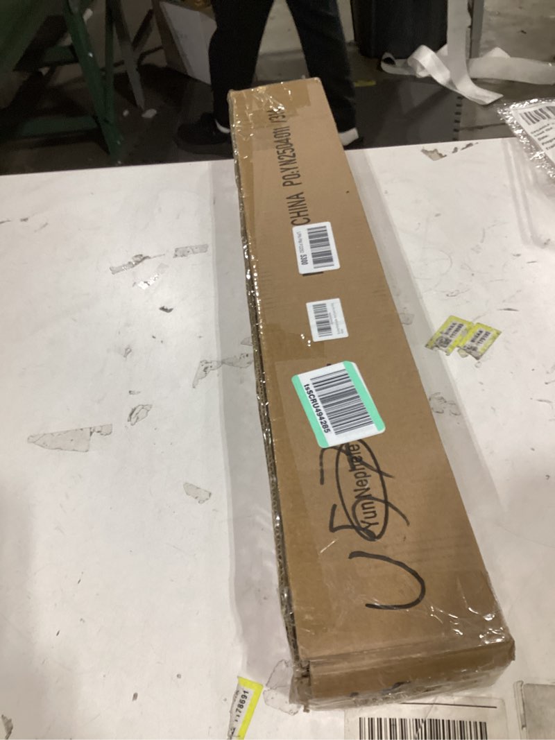 Condition photo showing Good Condition for Brushed Nickel Curtain Rods for Windows 28 to 48 Inch, Decorative Drapery Rods with Cap Finials, 1-Inch Front and 5/8 Inch Back Adjustable Dual Rods Brushed Nickel 28-48"