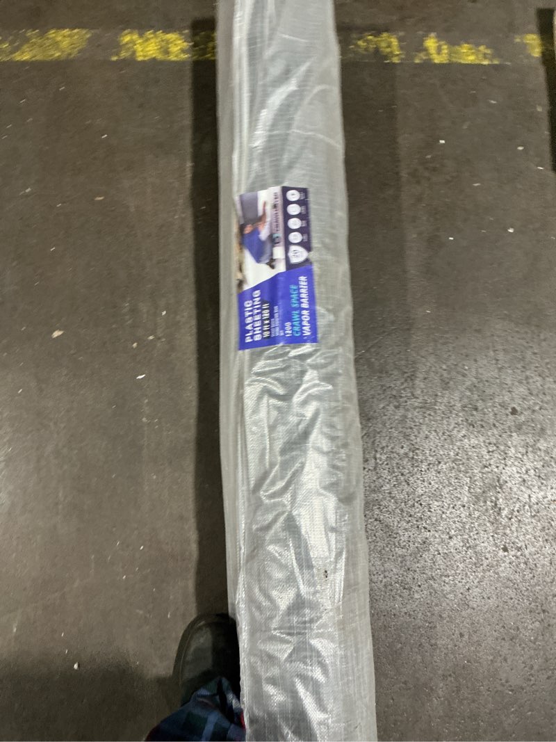 Condition photo showing Good Condition for Crawl Space Vapor Barrier - 20 Mil Vapor Barrier - (10' x 120') - Tear Resistant, Heavy Duty Vapor Barrier, Drop Cloth Moisture Barrier Thick Plastic Sheeting Covering for Crawlspace Encapsulation 20 Mil 10' x 120'