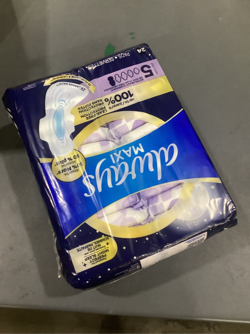 Always Maxi 24 Pack Pads Size 5 Heavy Duty. (Similar to Stock Photo)