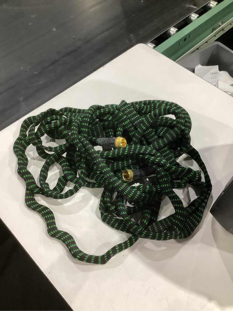 Condition photo showing As Is for hyper tough 5/16” diamond braided polypropylene rope 50 feet, black and green