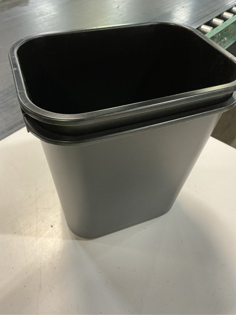 Condition photo showing New/Like New for 2 pcs rubbermaid fg295500bla small black 14 quart wastebasket