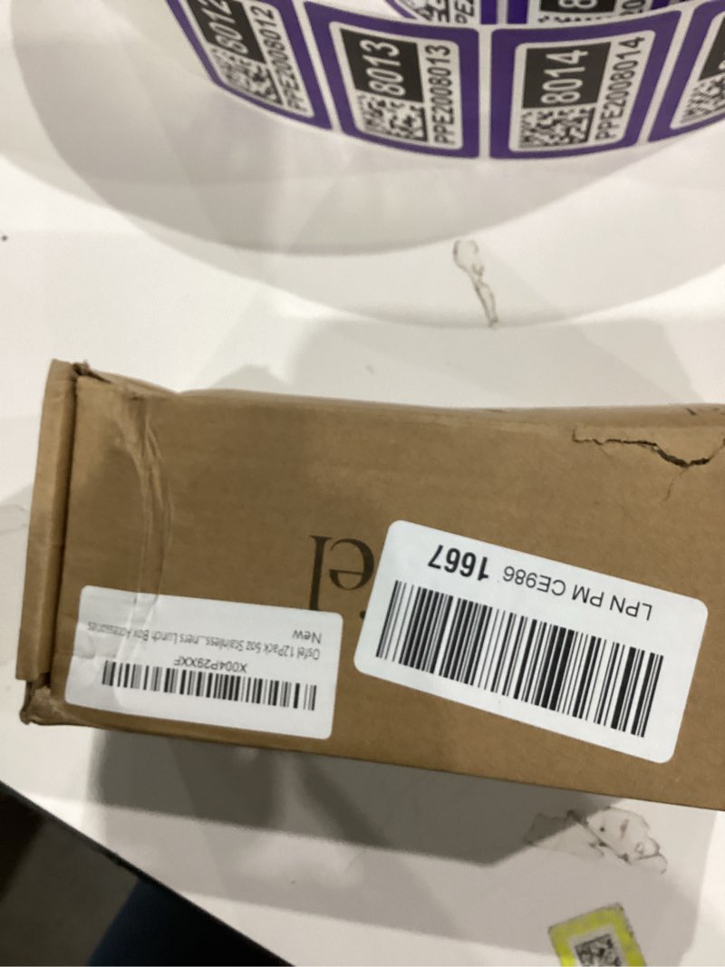 Condition photo showing New/Like New for 12Pack 6oz Stainless Steel Snack Containers and 2oz Salad Dressing To Go Containers with Silicone Lids, Reusable Square Meal Prep Condiment Sauce Containers Lunch Box Accessories