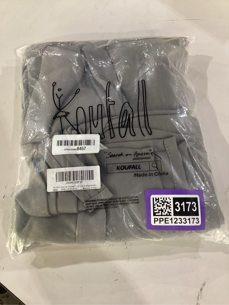 Condition photo showing Good Condition for hiasan blackout curtains for bedroom - thermal insulated & light blocking window curtains for living room/kids room, 2 drape panels sewn with tiebacks, light grey, 52 x 45 inch 52"w x 45"l (pack of 2) light grey