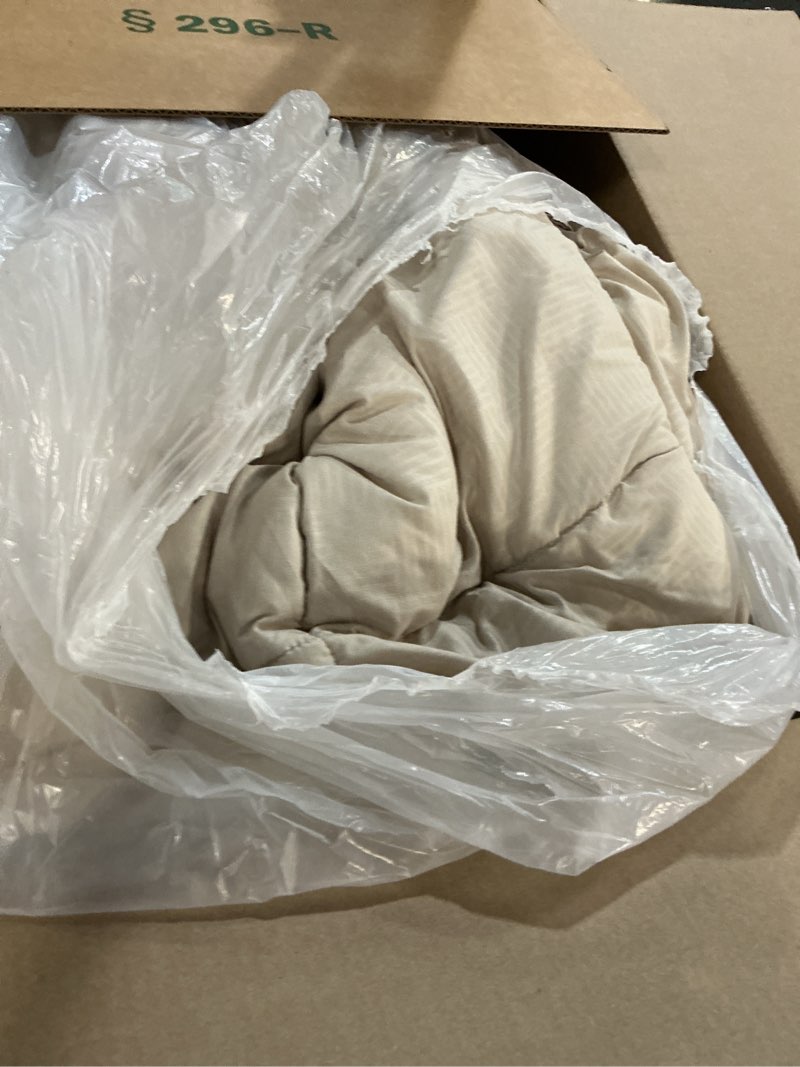 Condition photo showing As Is for bedsure beige king comforter set - beige basket weave pattern down alternative comforter set box stitching duvet insert, lightweight all season bedding set with 2 pillow shams king 04 - beige - basket weave