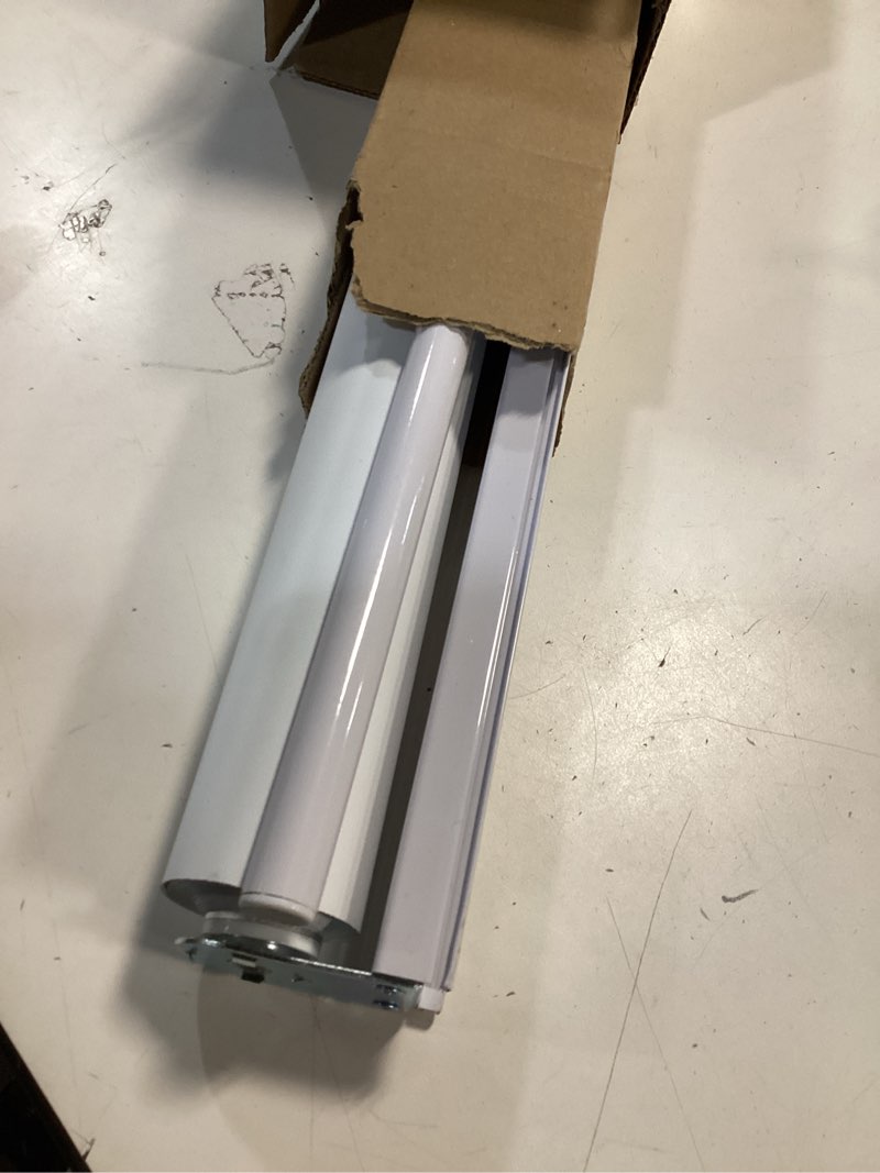 Condition photo showing As Is for ChrisDowa Cordless Blackout Roller Shades for Windows, Thermal Insulated UV Protection Pull Down Shades, Total Blackout Window Blinds for Home, Office, Bedroom, Door (28" W x 72" H, White) 28"W x 72"H White