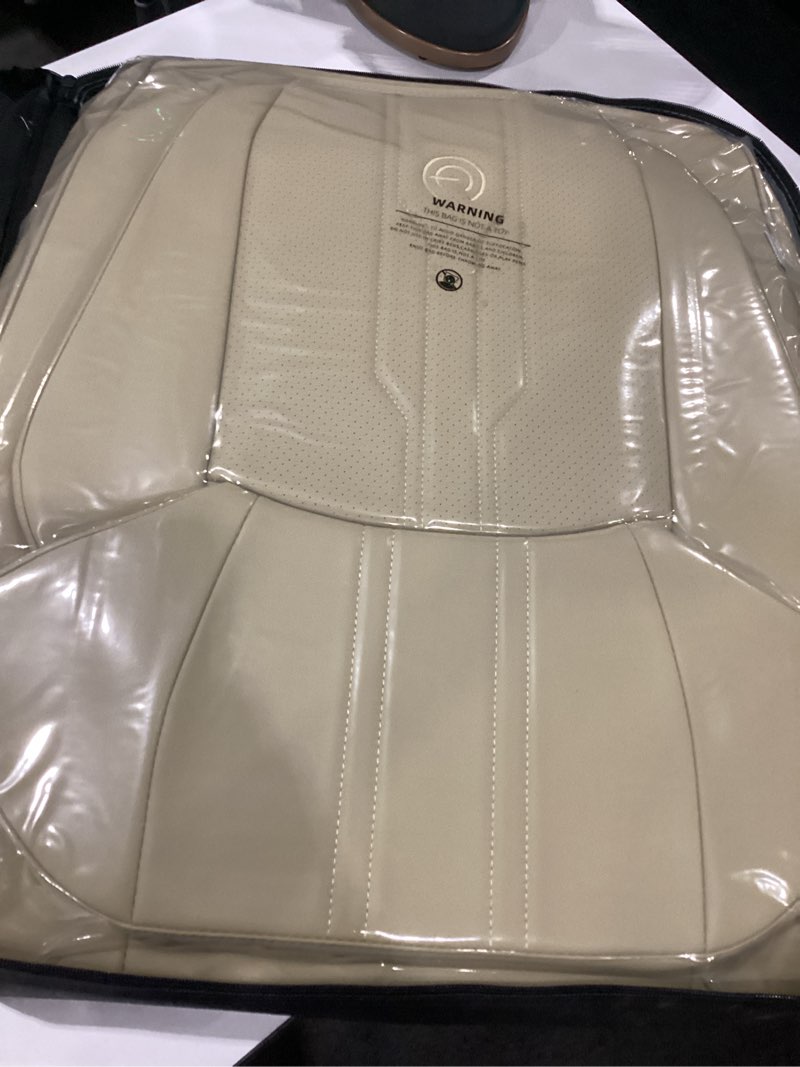 Condition photo showing Good Condition for pickup seat covers custom fit for dodge ram 1500/2500/3500 2002-2026 faux leather seat cover set compatible with crew, regular, quad, mega cab, waterproof car truck cushions (beige, flat, full set) beige full seat (flat rear)