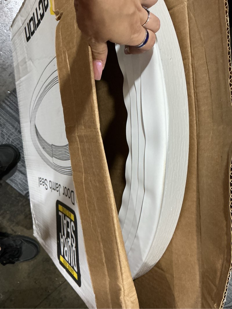 Condition photo showing Good Condition for duraseal garage door weather stripping kit, white 34 ft - side & top seal for 2” track - durable pvc
