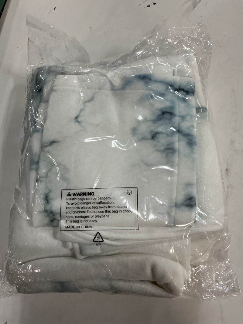 Condition photo showing New/Like New for Qilmy 3-Piece White Marble Towel Set, Absorbent Soft Bathroom Decorative Towel Set with Bath Towel, Hand Towel & Washcloth