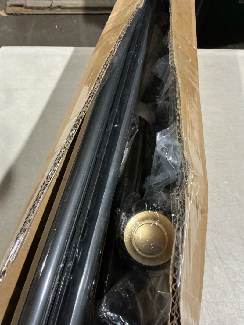 Condition photo showing As Is for wall mounted curtain track silent curtain rail track system roman rod heavy-duty single roman curtain rods aluminum sliding curtains rails for room divider living bedroom (black, 9.8ft(3m)) black 9.8ft(3m)