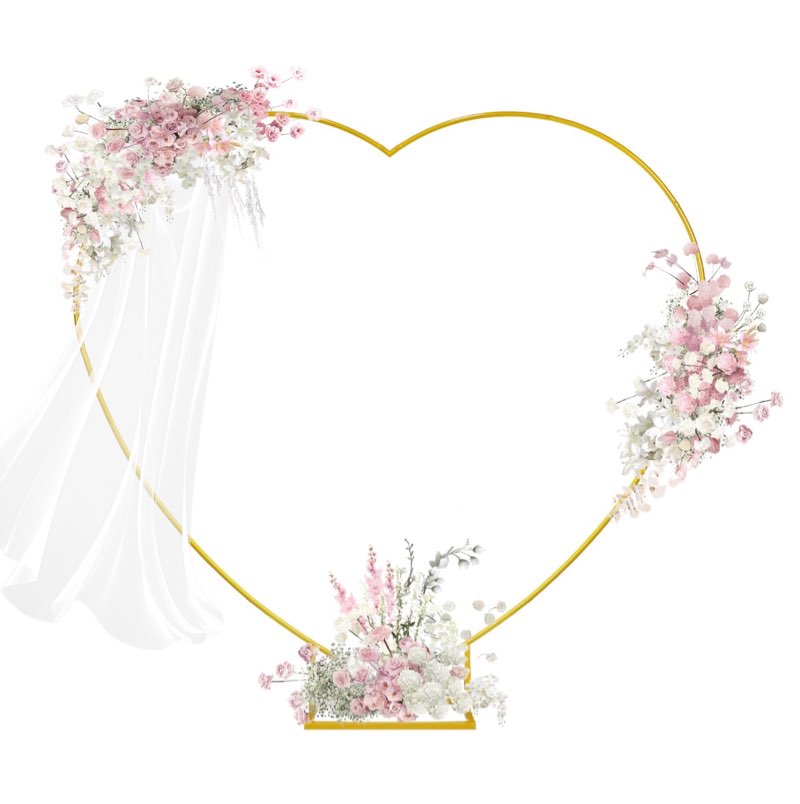 6.2ft heart arch stand for proposal wedding backdrop stand wedding balloon arch stand metal heart shaped arch for ceremony valentine's day birthday party baby shower decorations (golden)