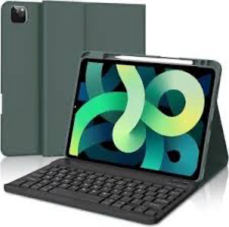 D DINGRICH Keyboard Case for iPad Air 11-inch (M2) 2024 - iPad Pro 11" Case with Keyboard - Smart Folio Case with Pencil Holder - Rechargeable - Detachable Bluetooth Keyboard for iPad Air 5th/4th Gen