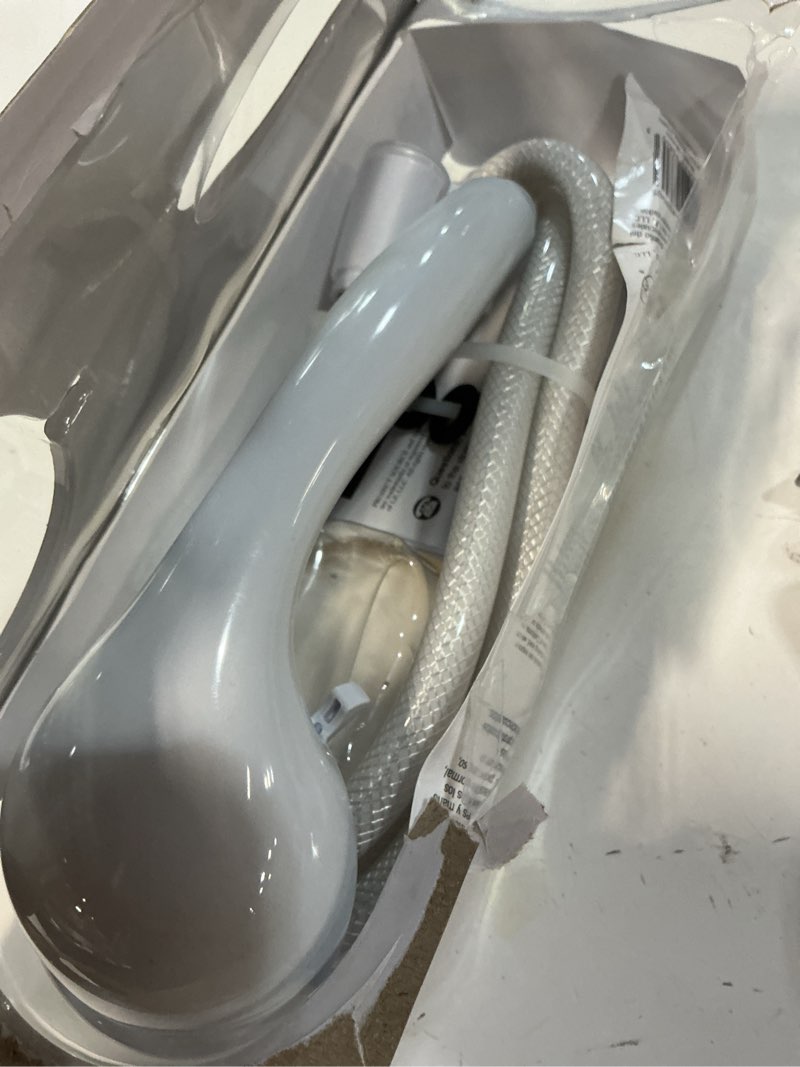 Condition photo showing As Is for project source 3.0 -spray white 2-in round handheld shower head 1.8 gpm