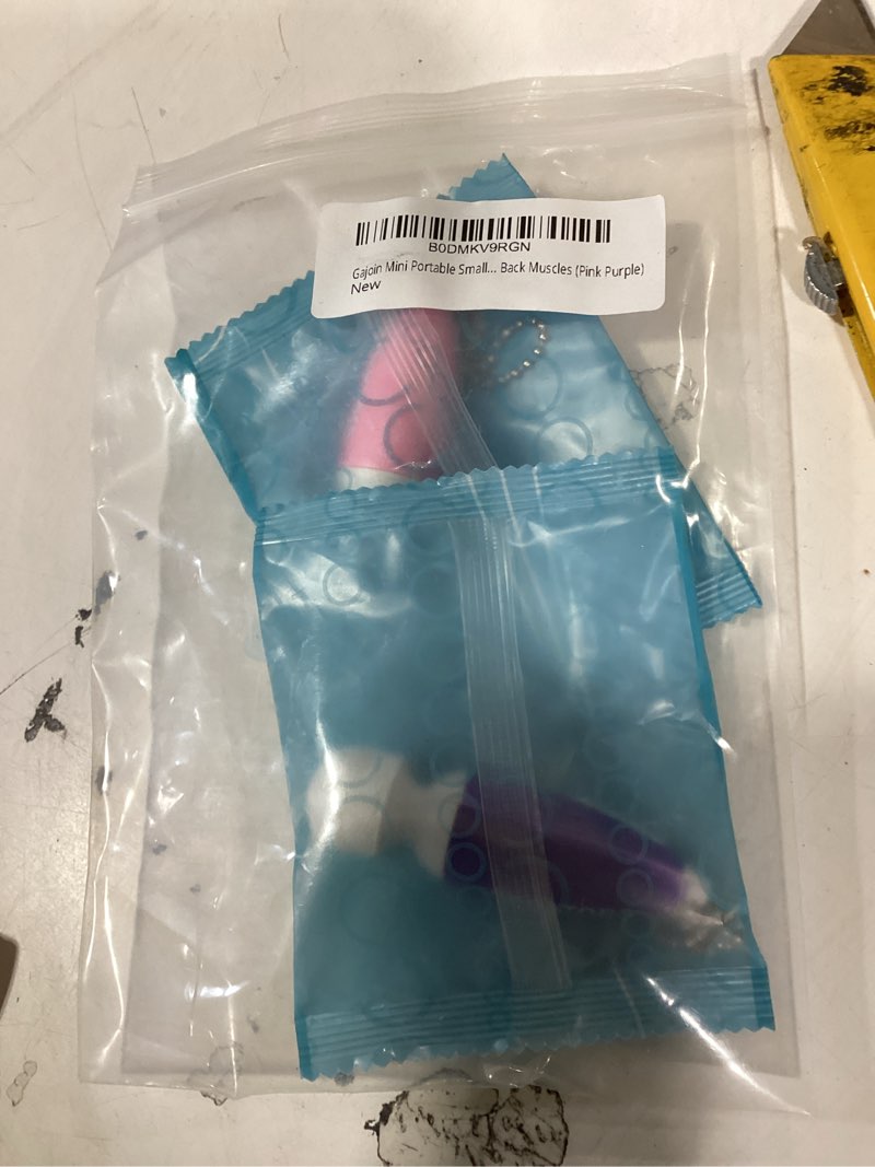 Condition photo showing New/Like New for mini portable small keychain massage tool heads massager pocket toy for neck shoulder face back muscles (pink purple)