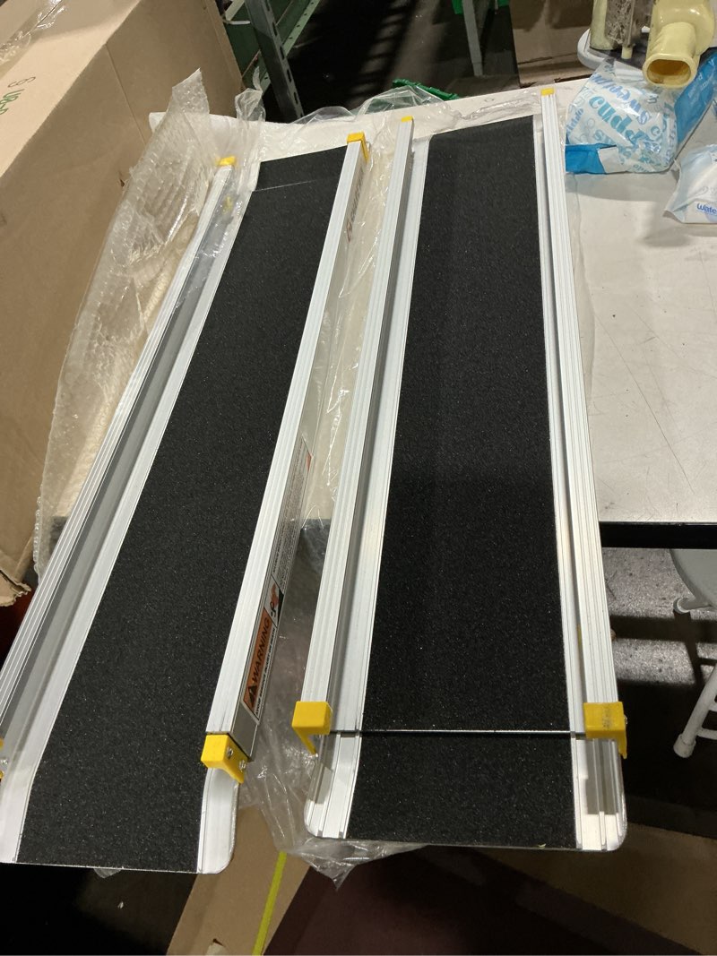 Condition photo showing As Is for adjustable wheelchair telescoping track ramps