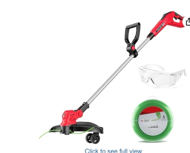15 INCH Weed Wacker Compatible with Milwaukee 18V Batteries, Cordless String Trimmer & Edger, Brushless Motor, Extendable Pole, Extra Complimentary Weeding Rope *1 (Battery NOT Included)